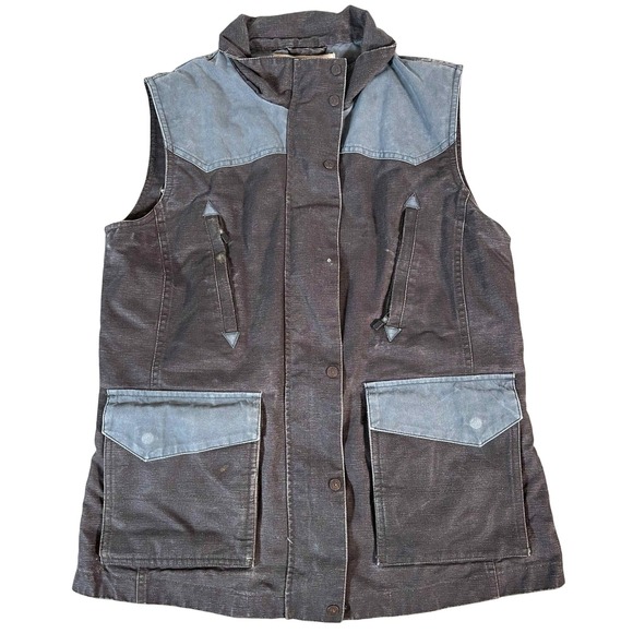 Smith & Wesson Brown Canvas Utility Vest Medium Pockets Outdoors Workwear - Picture 1 of 14